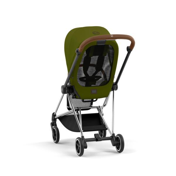 Mios 3 Stroller - Chrome/Brown Frame and Khaki Green Seat Pack