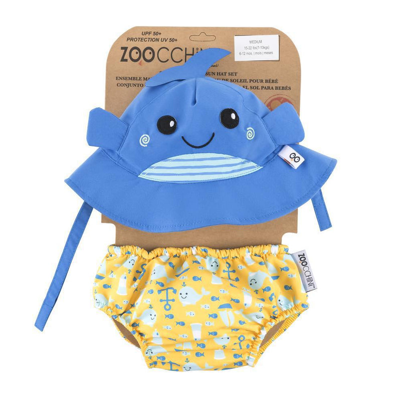 Zoocchini UPF50+ Baby Swim Diaper & Sun Hat Set - Luna Baby Modern Store