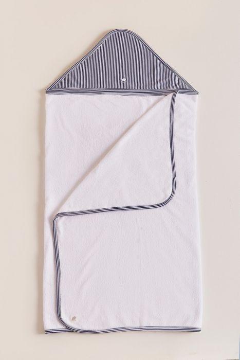 Ocean Striped Large Towel White/Navy