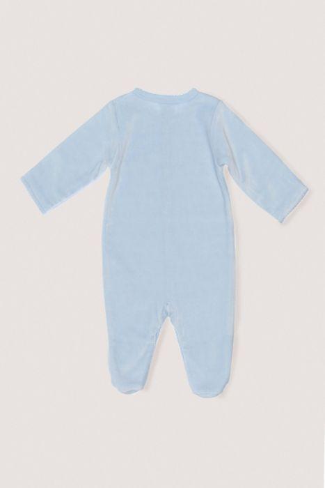 Baby In the Woods Plush Footie Light Blue