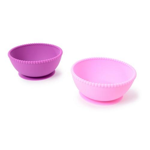 Silicone Suction Bowls Set Light Pink/Purple