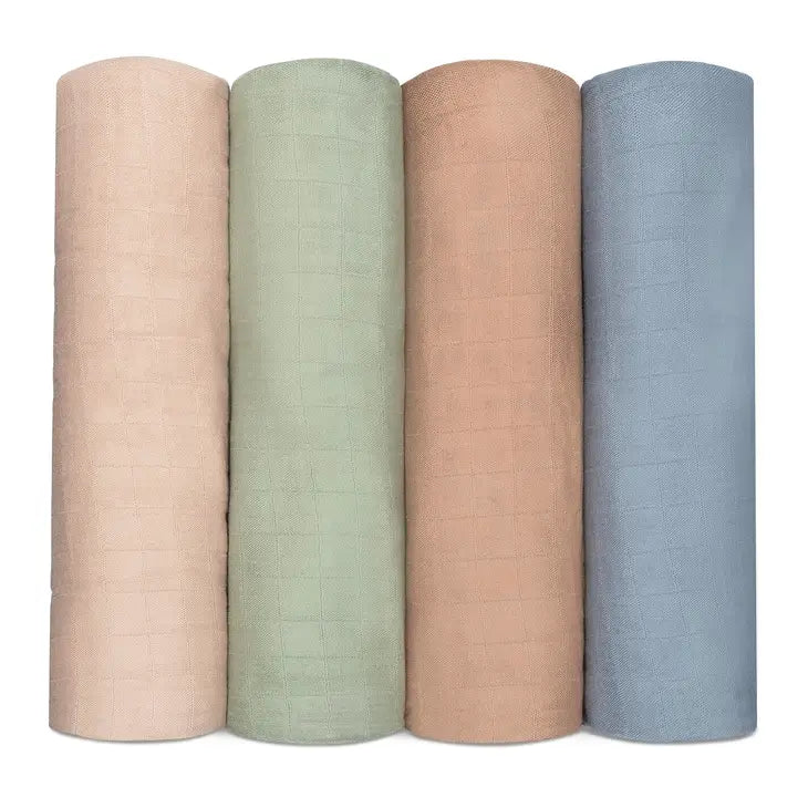 Baby Muslin Swaddle Blankets 4 Pack Sage Blush