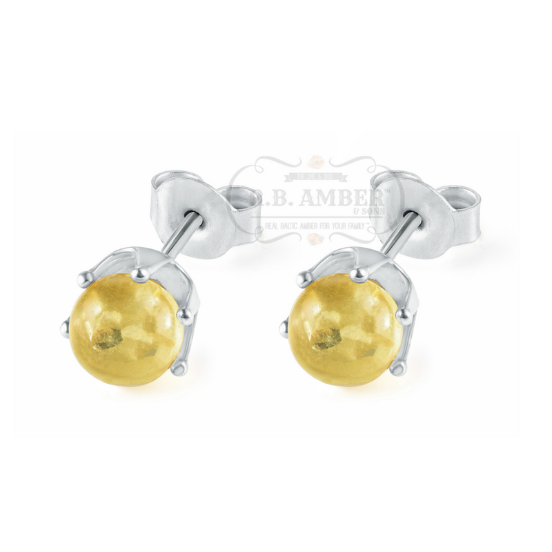 Baltic Stud Earrings Lemon