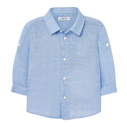 Basic Linen L/s Shirt Sky Blue