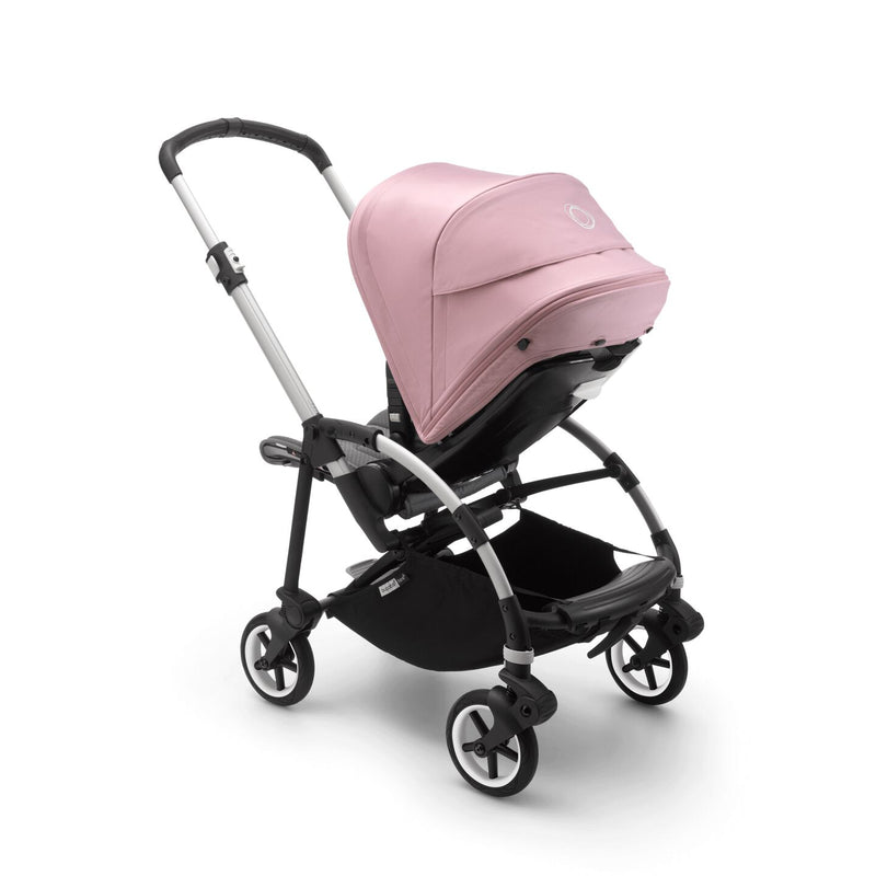 Bee 6 Complete Stroller - Aluminum Chassis/ Grey Melange Seat/ Soft Pink Canopy