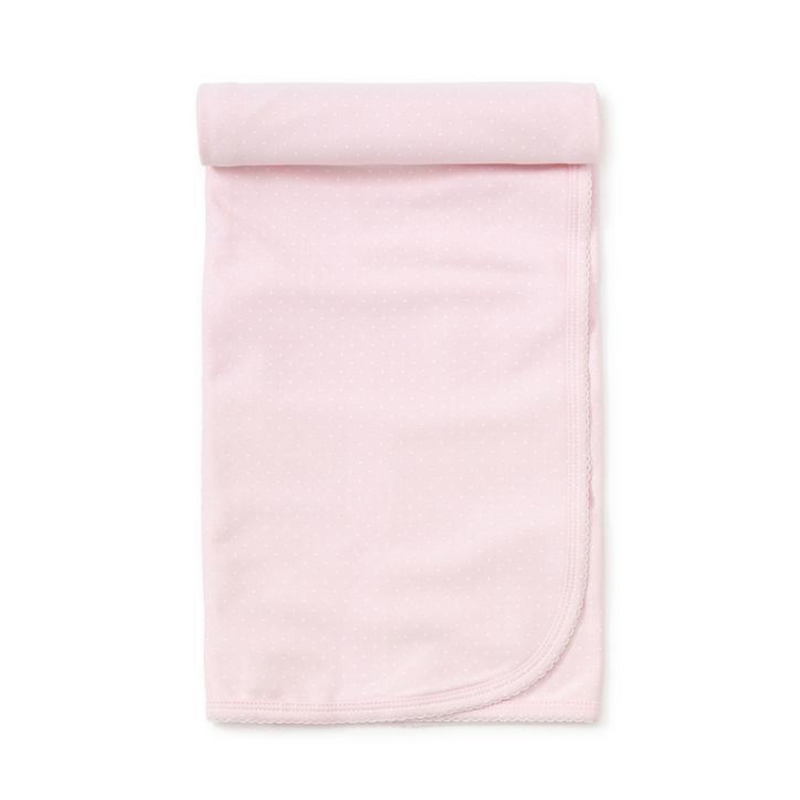 Blanket Pima Cotton Dots Print - Pink/White