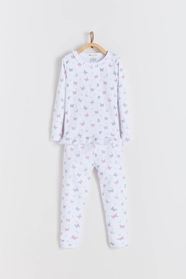 Butterfly Pima Cotton Snug Fit Long Pajama Set