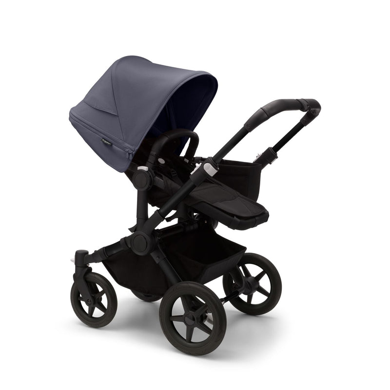 Donkey 5 Mono Bassinet & Seat Stroller - Chassis Black/ Seat Midnight Black/ Canopy Stormy Blue