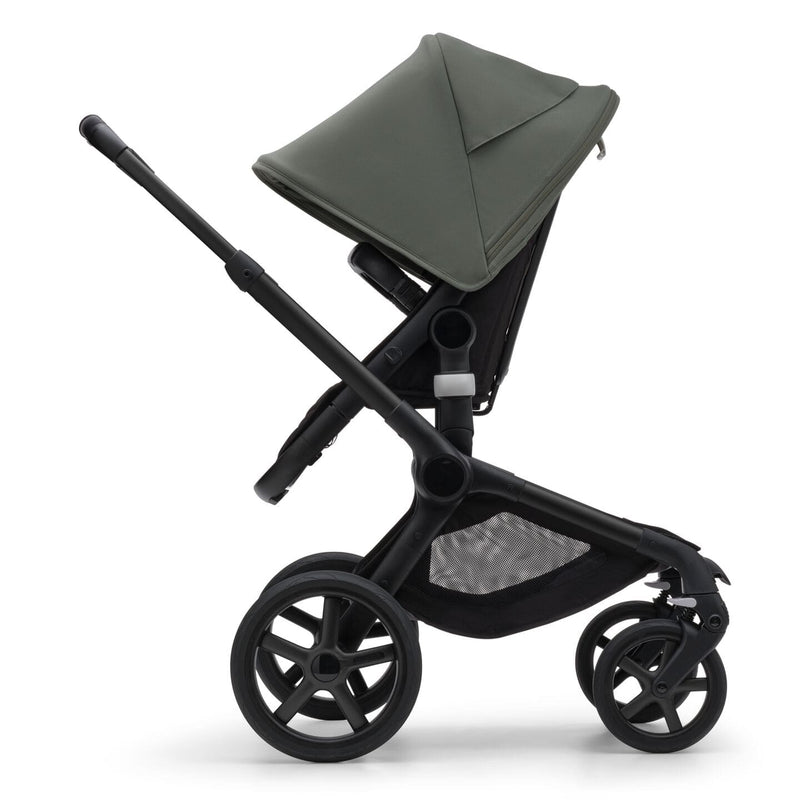 Fox 5 Bassinet & Seat Stroller - Black Chassis-Forest Green - Black