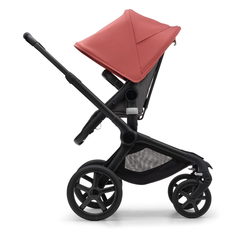 Fox 5 Bassinet & Seat Stroller - Black Chassis-Sunrise Red/Grey Mélange