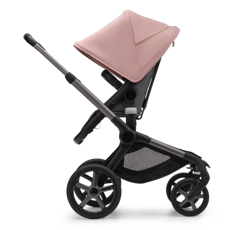 Fox 5 Bassinet & Seat Stroller - Graphite Chassis-Pink/Grey Mélange