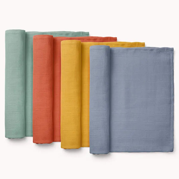 Muslin Bamboo Swaddle Blankets- 4 pack