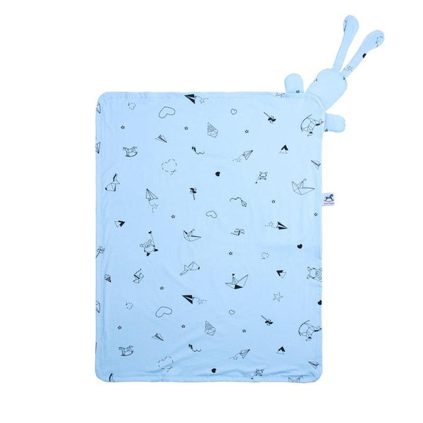 Organic Bunny Blanket Blue Origami