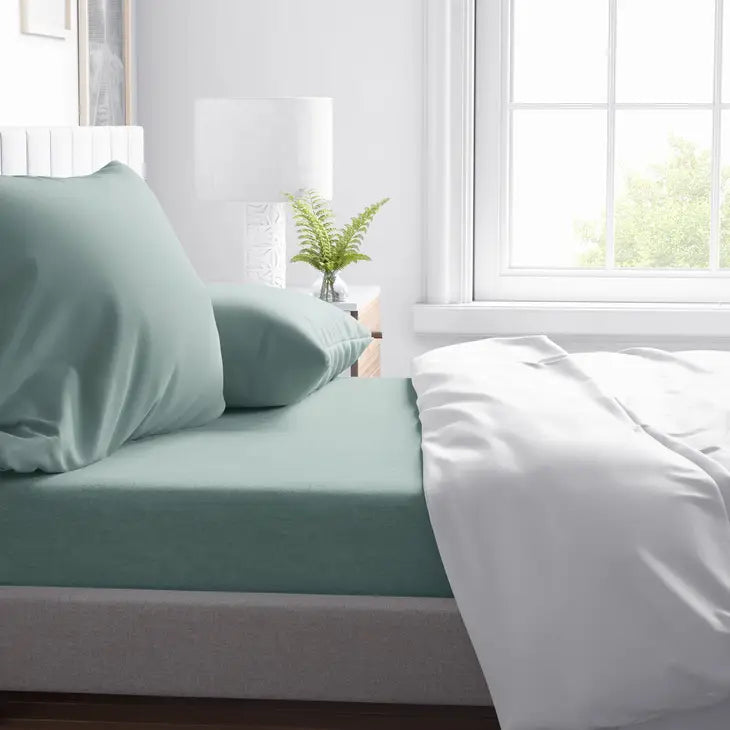 Organic Cotton Queen Fitted Sheet Set - Lily Pad