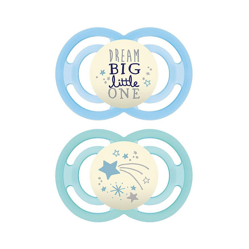 Perfect Night Pacifier, 6 Months, 2-pack Boy Stars