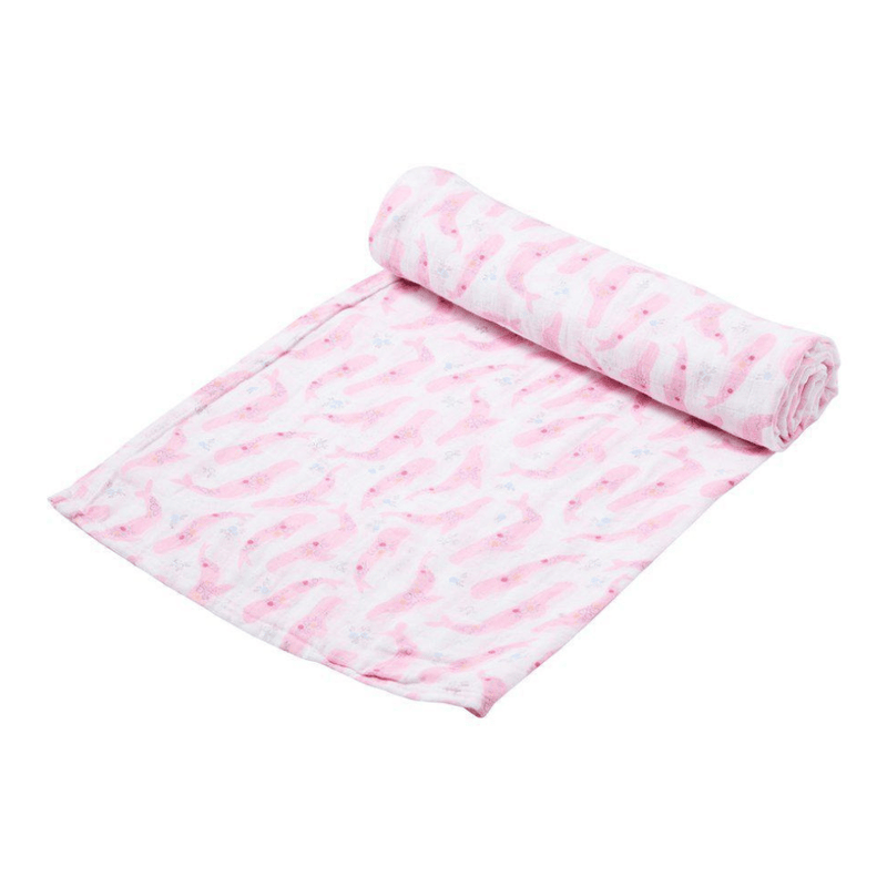 Swaddle Blanket Pink Whale