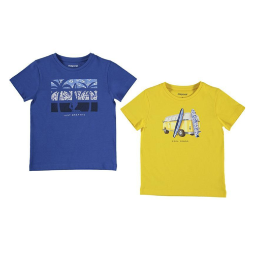Set Of 2 T-Shirts Boy Yellow