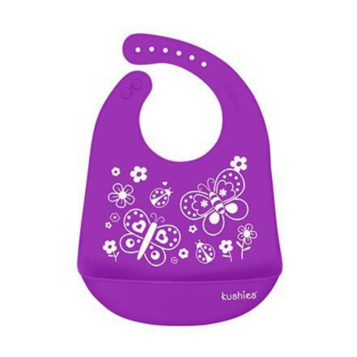 Silicatch Silicone Bib Butterfly Kiss Violet