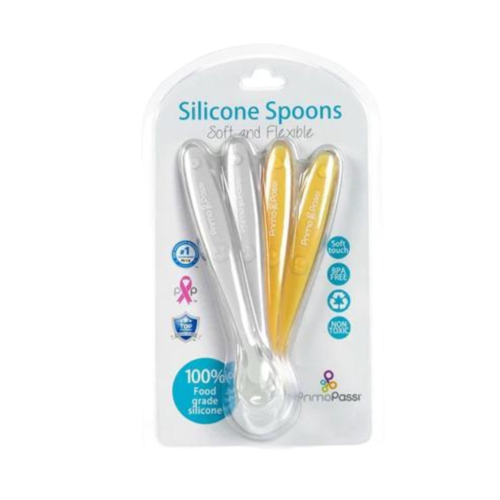 Silicone Spoon 4 Pack Grey Yellow
