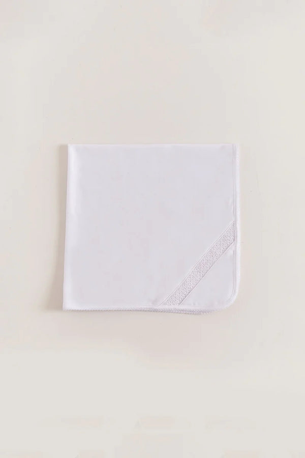 Smock Receiving Blanket - White