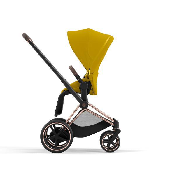 E-Priam 2 Stroller - Rose Gold/Brown Frame and Mustard Yellow Seat Pack