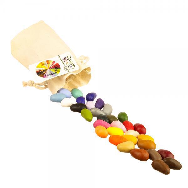 Crayon Rocks 32 Colors In A Cotton Muslin Bag - Luna Baby Modern Store