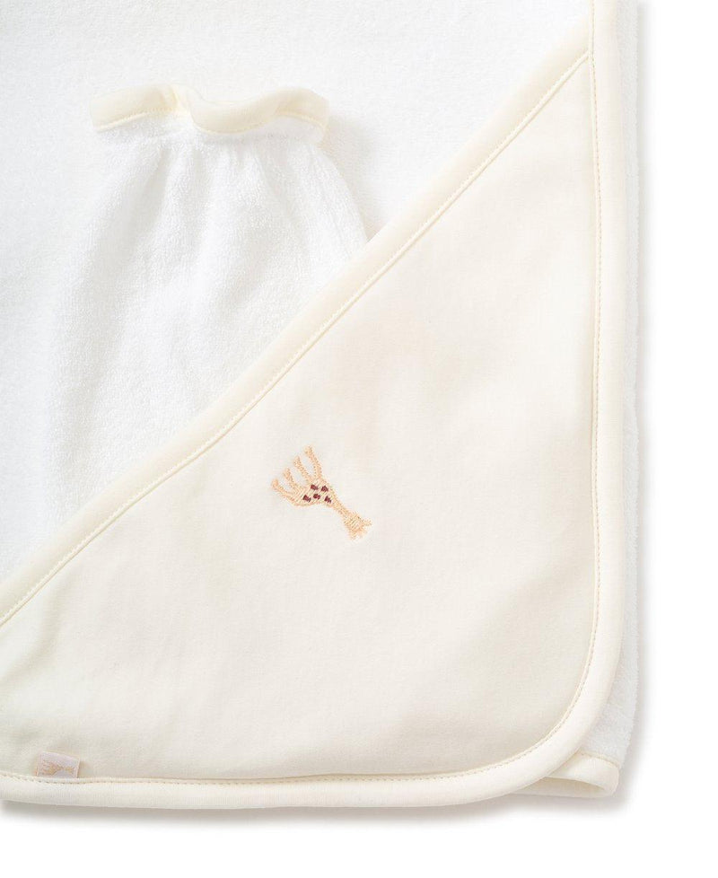 Sophie La Girafe Ecru Hooded Towel & Mitt Set