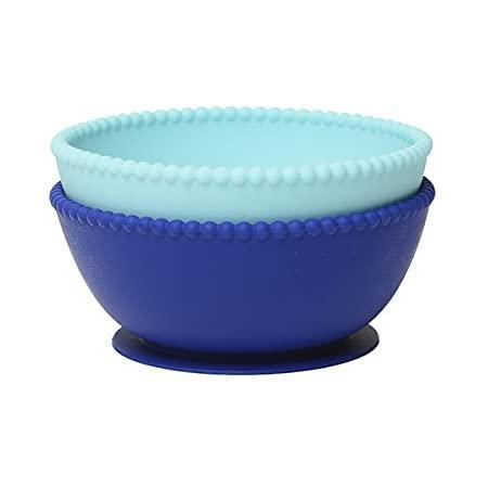 Silicone Suction Bowls Set Turquoise/Cobalt