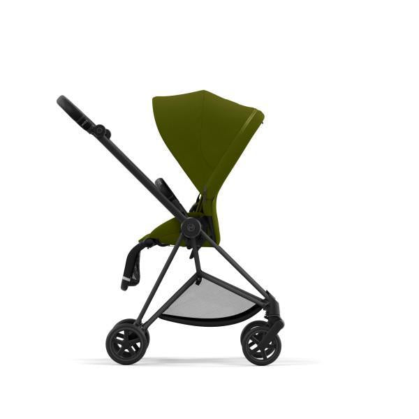 Mios 3 Stroller - Matte Black/Black Frame and Khaki Green Seat Pack