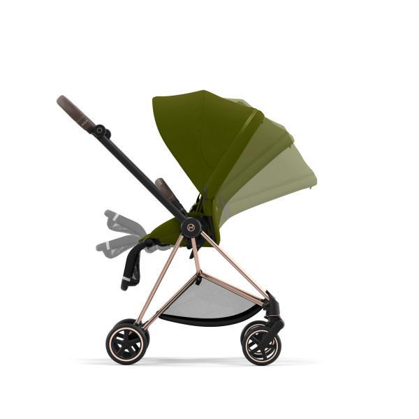 Mios 3 Stroller - Rose Gold/Brown Frame and Khaki Green Seat Pack