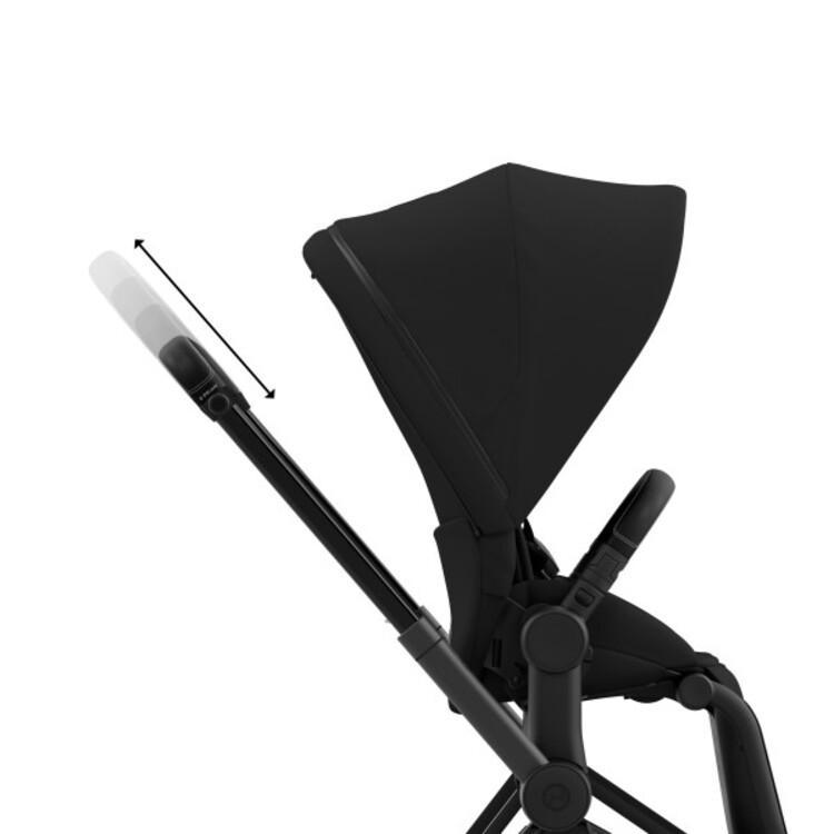 E-Priam 2 Stroller - Matte Black Frame + Deep Black Seat Pack