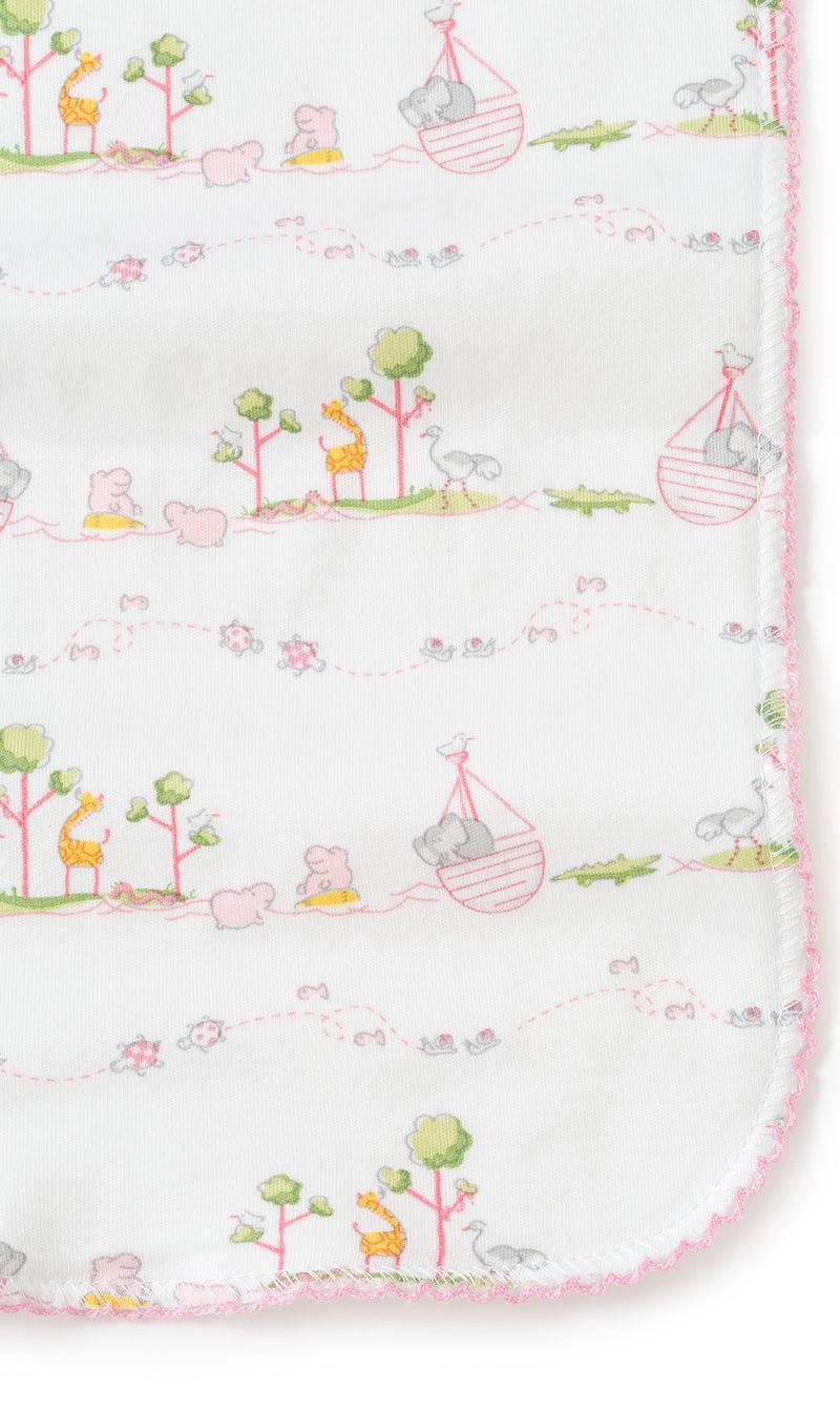Noah's Print Burp Cloth Pink