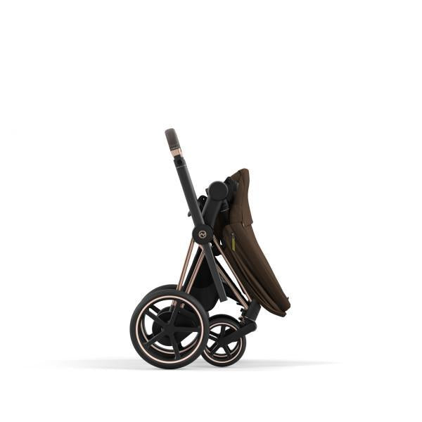 E-Priam 2 Stroller - Rose Gold/Brown Frame and Khaki Green Seat Pack