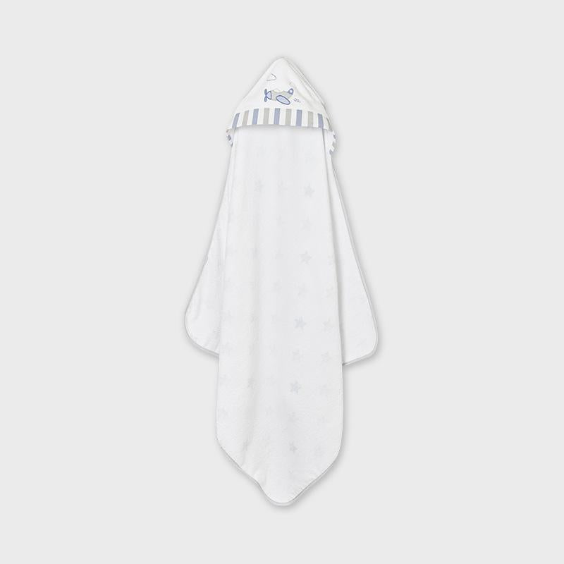 Embroidered baby towel Sky Blue