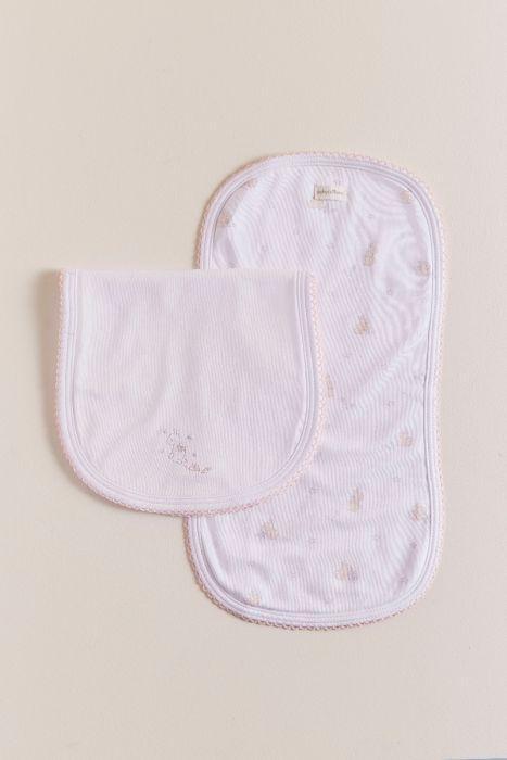 Little Bunny Burp Cloth 2-Pack White/Pink