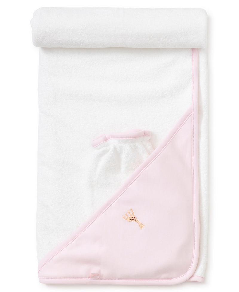 Sophie La Girafe Pink Hooded Towel & Mitt Set