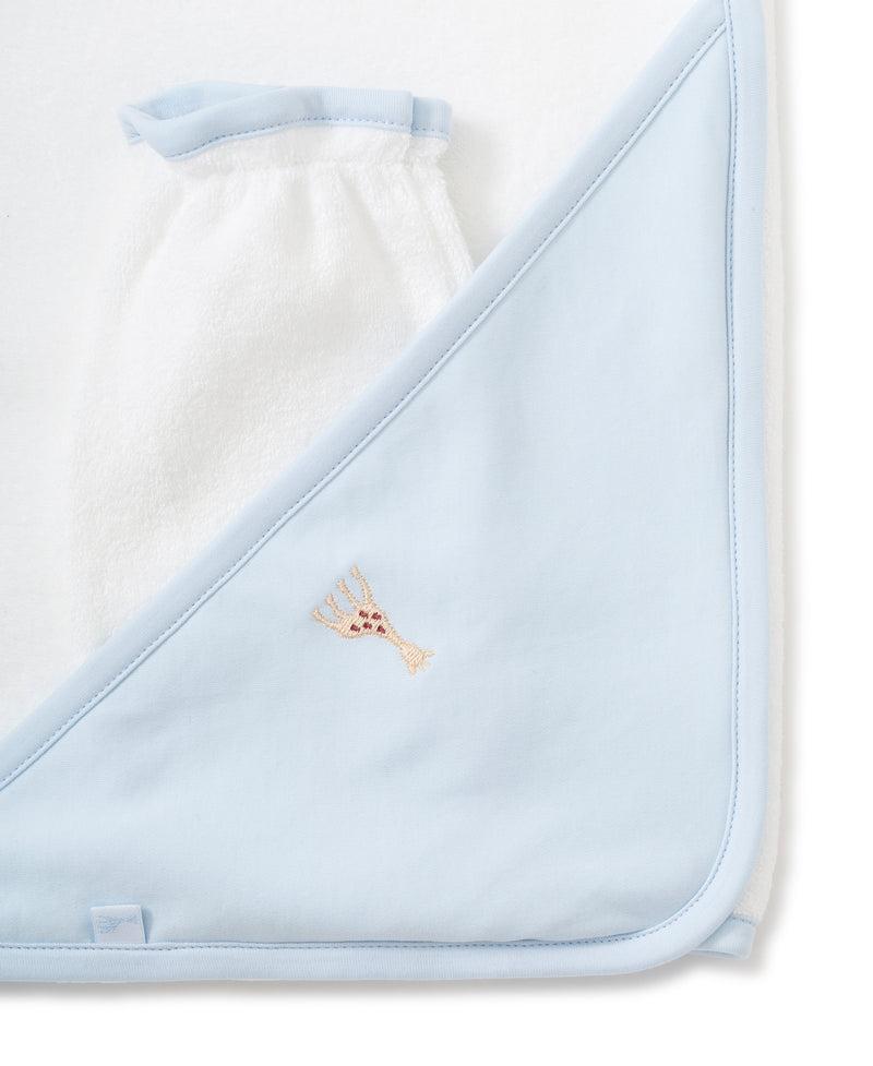 Sophie La Girafe Blue Hooded Towel & Mitt Set