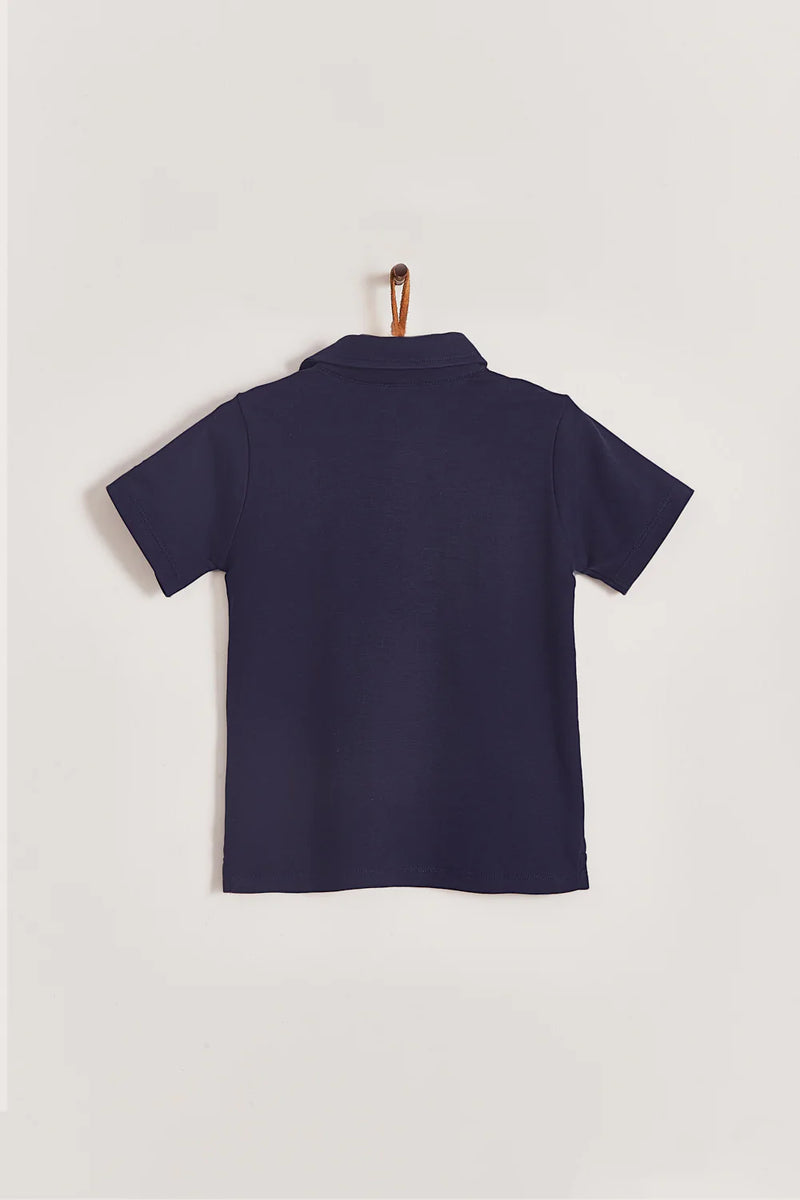 Pima Colors Short Sleeve Polo Shirt - Navy Blue